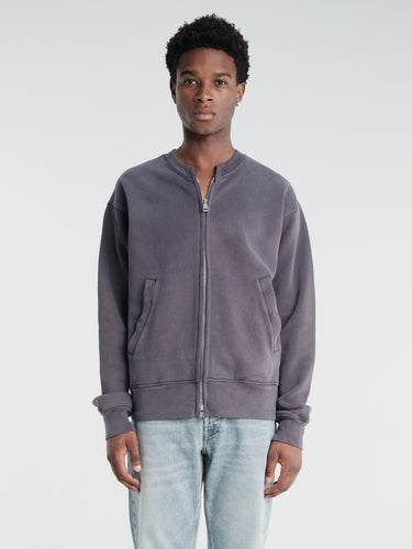 Our Legacy - Rift Zip Sweatshirt in Relic Plum Star Fleece