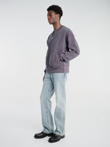 Our Legacy - Rift Zip Sweatshirt in Relic Plum Star Fleece