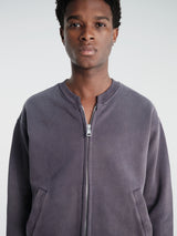 Our Legacy - Rift Zip Sweatshirt in Relic Plum Star Fleece