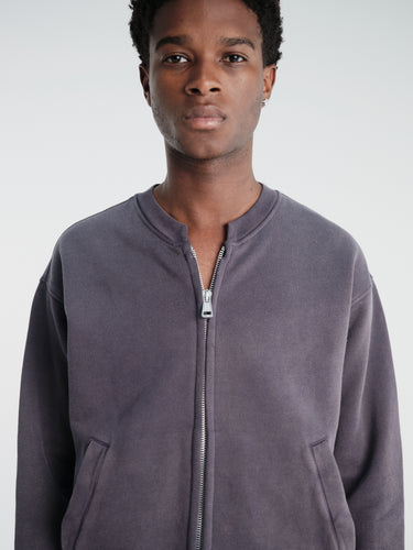 Our Legacy - Rift Zip Sweatshirt in Relic Plum Star Fleece