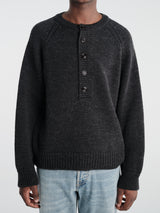 Our Legacy - Shore Henley in Charcoal Dry Merino Wool