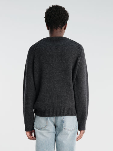 Our Legacy - Shore Henley in Charcoal Dry Merino Wool