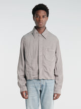Our Legacy - Sift Zip Shirt in Warm Gravel Warmth Viscose