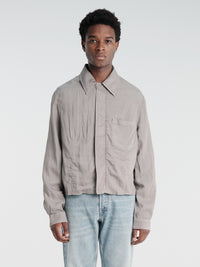 Our Legacy - Sift Zip Shirt in Warm Gravel Warmth Viscose