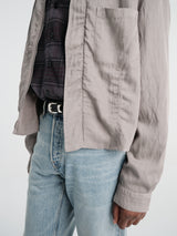 Our Legacy - Sift Zip Shirt in Warm Gravel Warmth Viscose