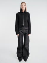 Our Legacy - Slim Zip Longsleeve in Obsidian Depth Woolcose Ridge