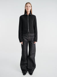 Our Legacy - Slim Zip Longsleeve in Obsidian Depth Woolcose Ridge