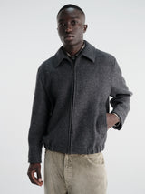Dunst - Unisex Collared Wool Blouson in Charcoal Grey