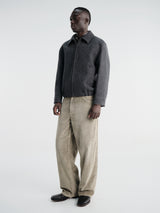 Dunst - Unisex Collared Wool Blouson in Charcoal Grey