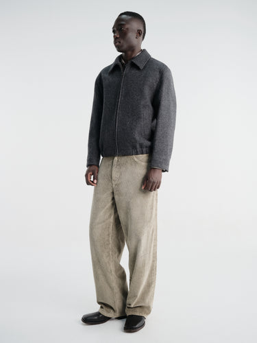 Dunst - Unisex Collared Wool Blouson in Charcoal Grey