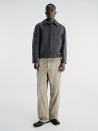 Dunst - Unisex Collared Wool Blouson in Charcoal Grey