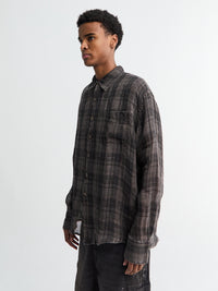 Our Legacy - Above Shirt in Penumbra Check Sheercoat Linen