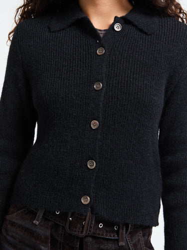 Our Legacy - Mazzy Polo in Black Fuzzy Alpaca