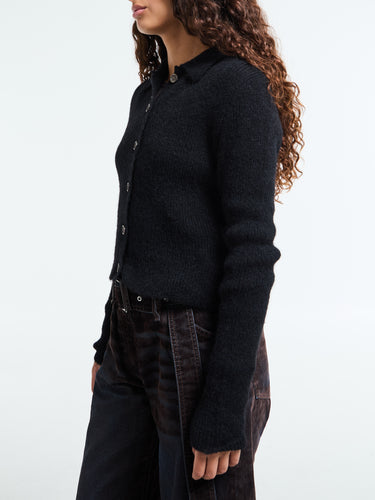 Our Legacy - Mazzy Polo in Black Fuzzy Alpaca