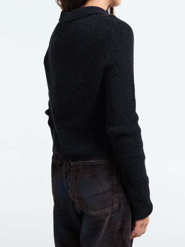Our Legacy - Mazzy Polo in Black Fuzzy Alpaca
