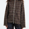 Our Legacy - Women's Full Zip Hood in Dorf Check Hairy Wool