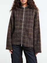Our Legacy - Women's Full Zip Hood in Dorf Check Hairy Wool