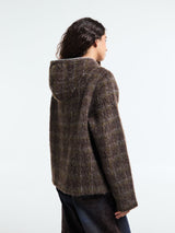 Our Legacy - Women's Full Zip Hood in Dorf Check Hairy Wool