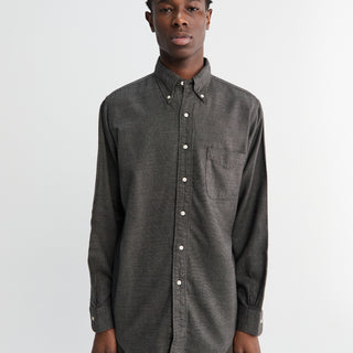 orSlow - Subtly Brushed Mini Check Shirt in Charcoal