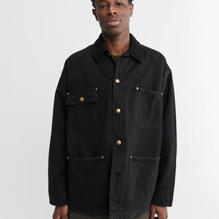 orSlow - Relax Fit Oxford Coverall Shirt in Black