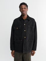 orSlow - Relax Fit Oxford Coverall Shirt in Black
