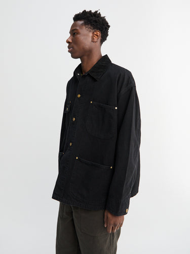orSlow - Relax Fit Oxford Coverall Shirt in Black