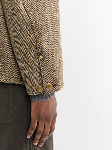 orSlow - Harris Tweed Coverall Shirt in Khaki
