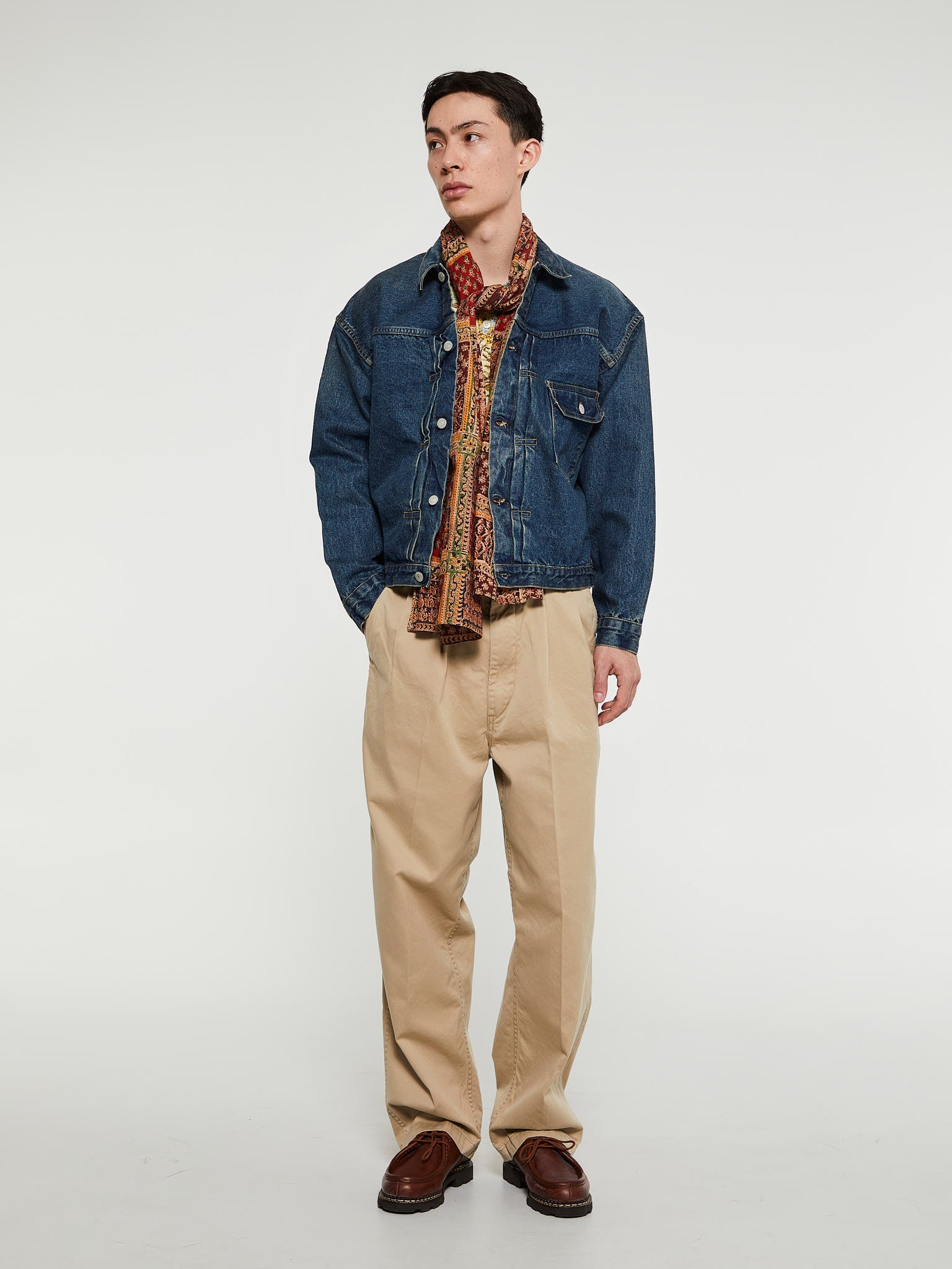 Type1 40's Pleated Front Jacket in Blue