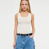 Oscalito - Wool and Silk Tank Top in Ivory