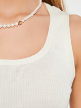 Oscalito - Wool and Silk Tank Top in Ivory
