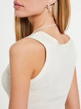 Oscalito - Wool and Silk Tank Top in Ivory