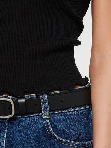 Oscalito - Wool and Silk Tank Top in Black