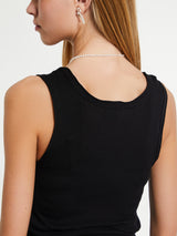 Oscalito - Wool and Silk Tank Top in Black