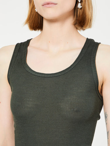 Oscalito - Wool and Silk Tank Top in Bosco