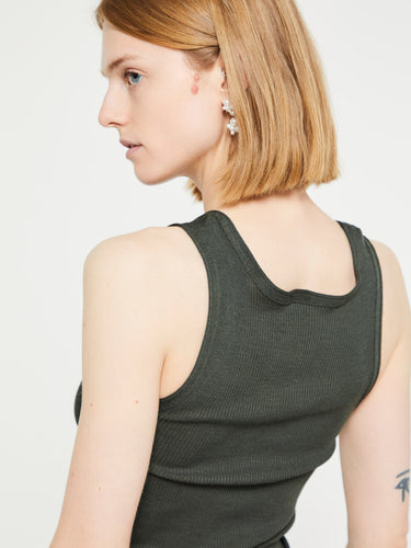 Oscalito - Wool and Silk Tank Top in Bosco