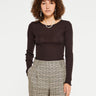 Oscalito - Wool and Silk Longsleeved Top in Brown