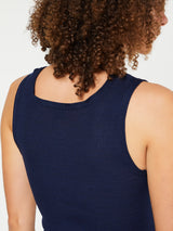 Oscalito - Wool and Silk Tank Top in Blue
