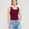 Oscalito - Wool and Silk Tank Top in Sangria