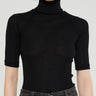 Oscalito - Wool and Silk Half Sleeve Turtleneck in Black