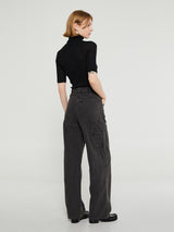 Oscalito - Wool and Silk Half Sleeve Turtleneck in Black