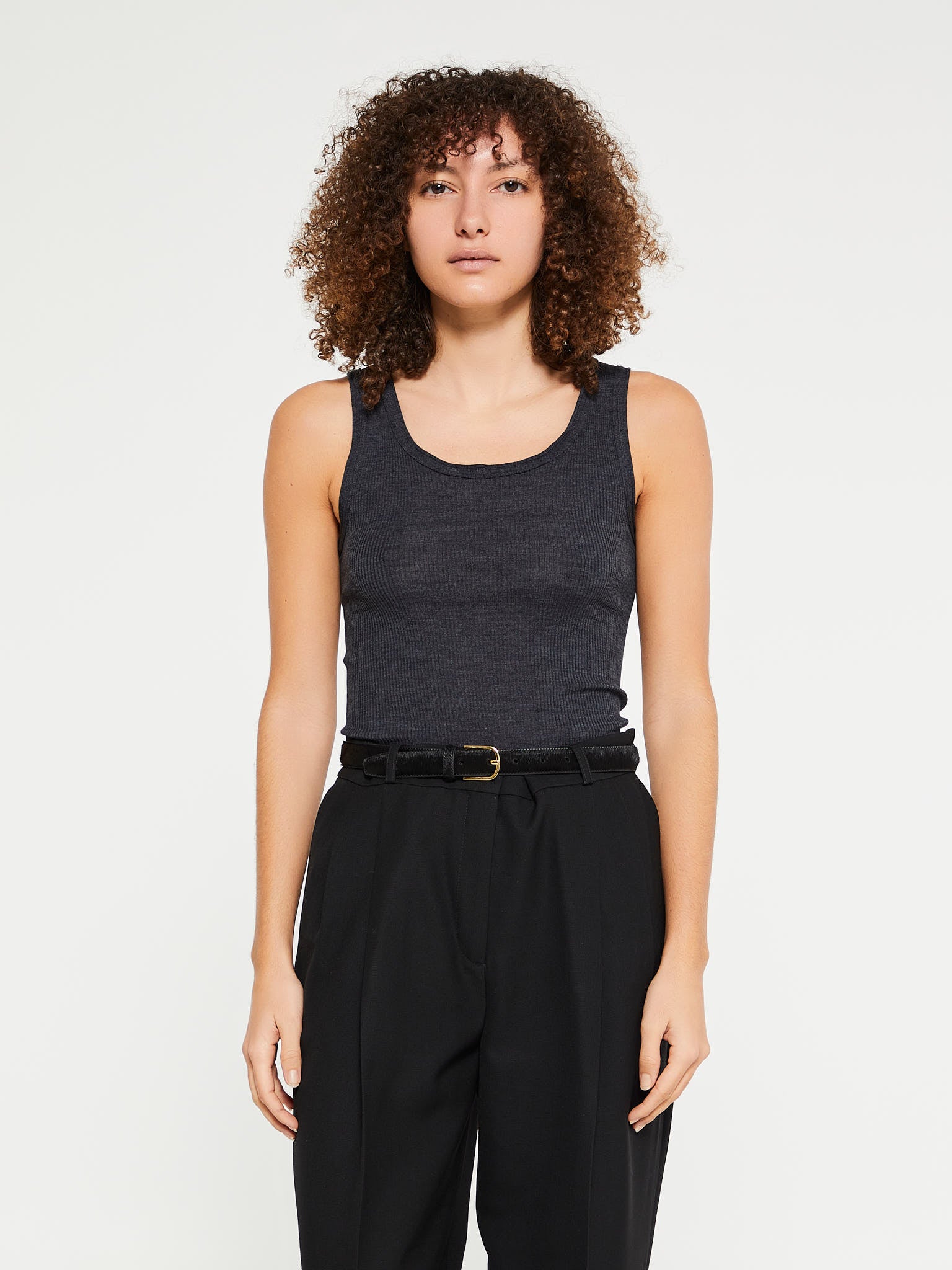 Oscalito - Wool and Silk Tank Top in Grey