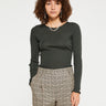 Oscalito - Wool and Silk Longsleeved Top in Bosco