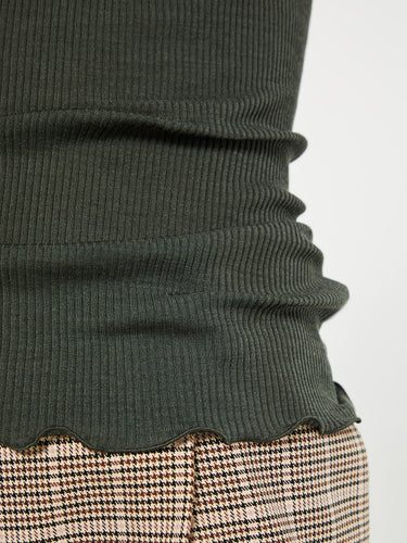Oscalito - Wool and Silk Longsleeved Top in Bosco