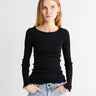 Oscalito - Wool & Silk Longsleeved Top in Black