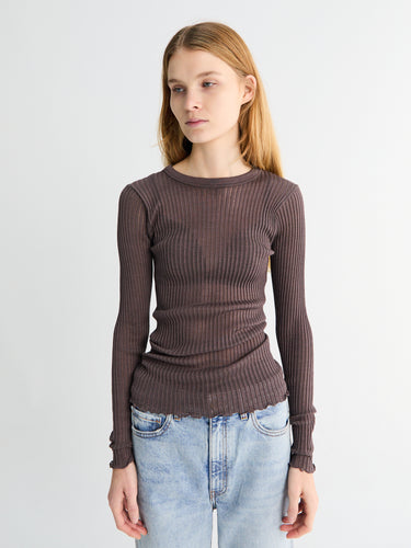 Longsleeved Operatino Top in Taupe