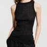 Oscalito - Ajouré Wool & Silk Top in Black