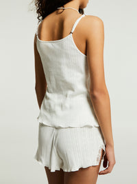 Oscalito - D Top Cotone Ajoure' Pizzo in Ivory