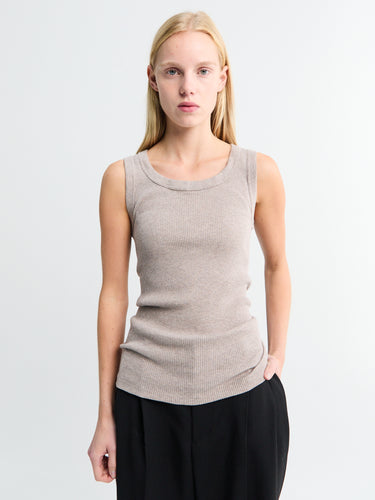 Oscalito - SP/L Cotone Costina Top in Beige