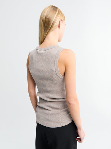Oscalito - SP/L Cotone Costina Top in Beige