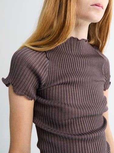 Oscalito - Lana Seta Operatino Top in Taupe